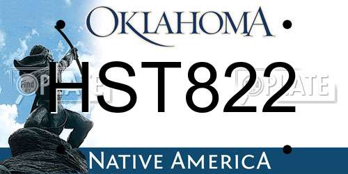 HST822 Oklahoma License Plate