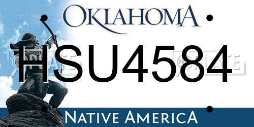 HSU4584 Oklahoma License Plate