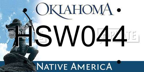 HSW044 Oklahoma License Plate