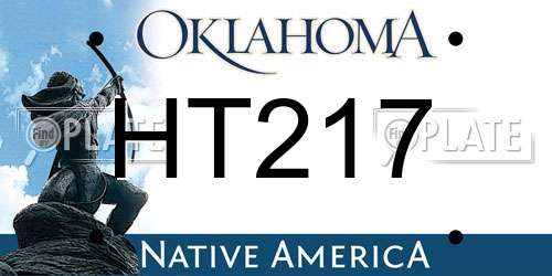 HT217 Oklahoma License Plate