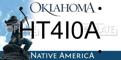 HT4I0A Oklahoma License Plate