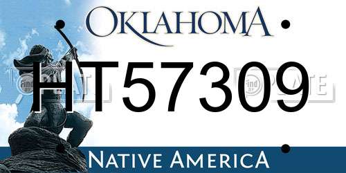 HT57309 Oklahoma License Plate