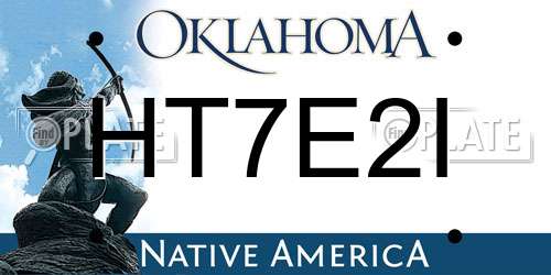 HT7E2I Oklahoma License Plate
