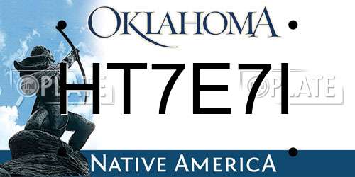 HT7E7I Oklahoma License Plate