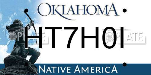 HT7H0I Oklahoma License Plate