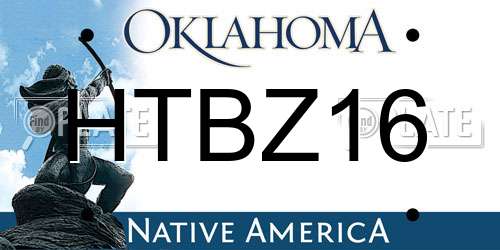 HTBZ16 Oklahoma License Plate
