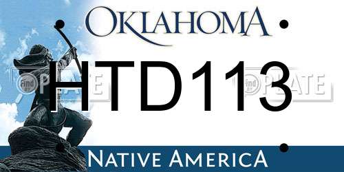 HTD113 Oklahoma License Plate