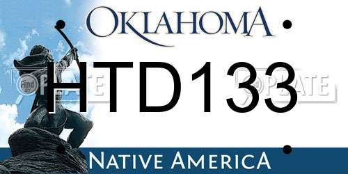 HTD133 Oklahoma License Plate