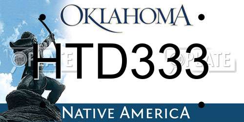 HTD333 Oklahoma License Plate