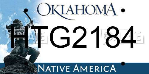 HTG2184 Oklahoma License Plate