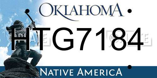 HTG7184 Oklahoma License Plate