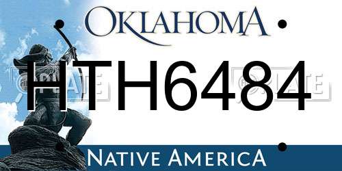 HTH6484 Oklahoma License Plate