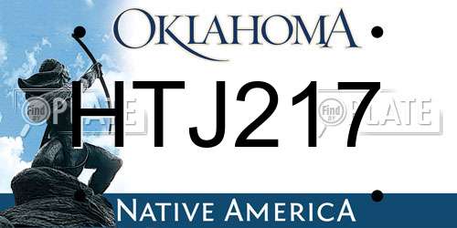 HTJ217 Oklahoma License Plate