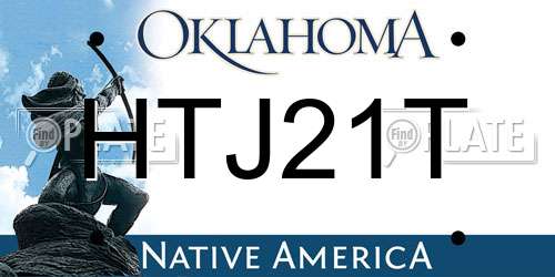 HTJ21T Oklahoma License Plate