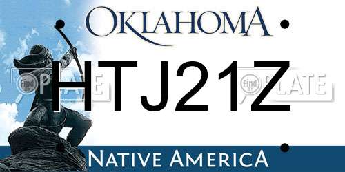 HTJ21Z Oklahoma License Plate