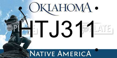HTJ311 Oklahoma License Plate