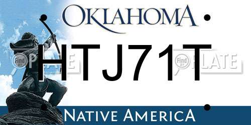 HTJ71T Oklahoma License Plate