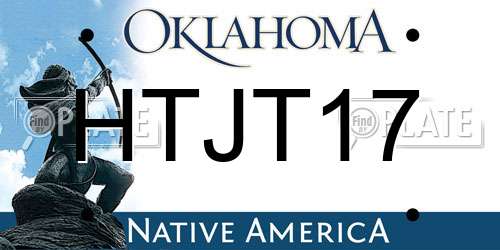 HTJT17 Oklahoma License Plate