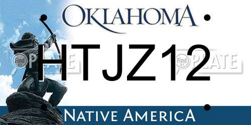 HTJZ12 Oklahoma License Plate