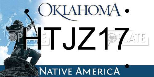 HTJZ17 Oklahoma License Plate