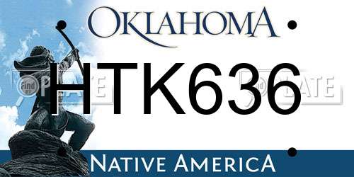 HTK636 Oklahoma License Plate