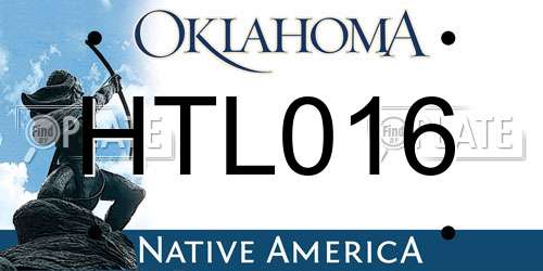 HTL016 Oklahoma License Plate