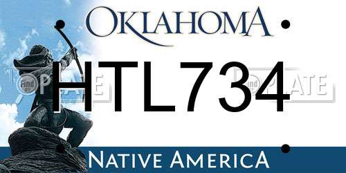 HTL734 Oklahoma License Plate