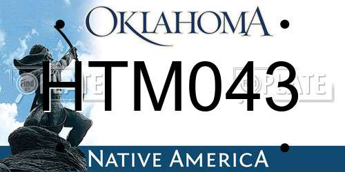 HTM043 Oklahoma License Plate