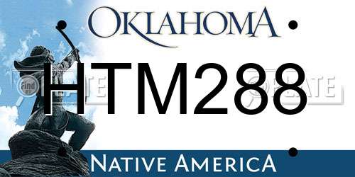 HTM288 Oklahoma License Plate