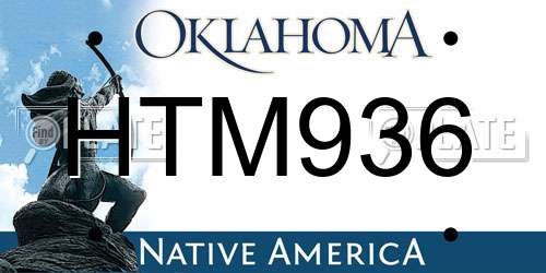 HTM936 Oklahoma License Plate