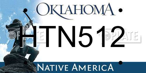 HTN512 Oklahoma License Plate