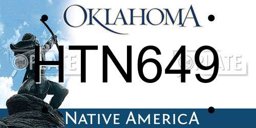 HTN649 Oklahoma License Plate
