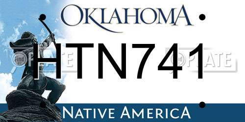 HTN741 Oklahoma License Plate