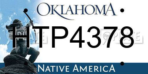 HTP4378 Oklahoma License Plate