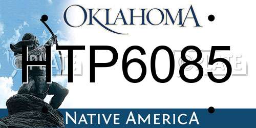 HTP6085 Oklahoma License Plate