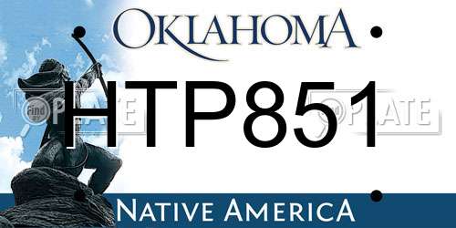 HTP851 Oklahoma License Plate