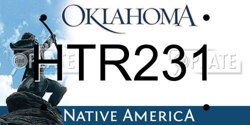 HTR231 Oklahoma License Plate