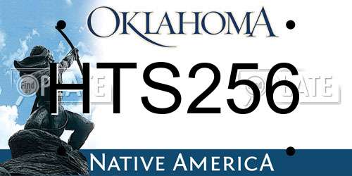 HTS256 Oklahoma License Plate