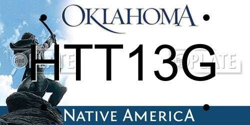HTT13G Oklahoma License Plate