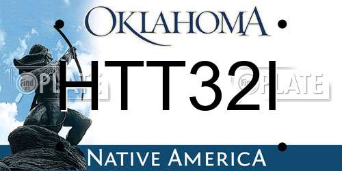 HTT32I Oklahoma License Plate