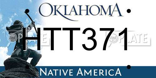 HTT371 Oklahoma License Plate