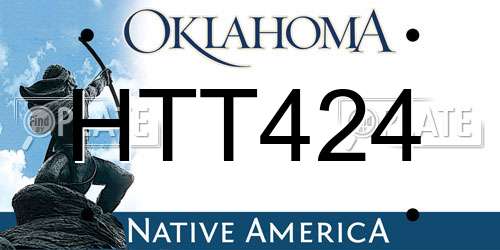HTT424 Oklahoma License Plate