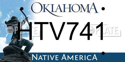 HTV741 Oklahoma License Plate