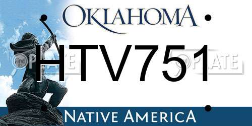 HTV751 Oklahoma License Plate