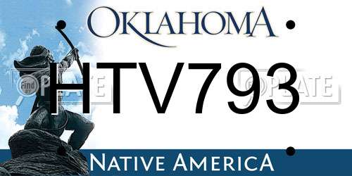 HTV793 Oklahoma License Plate