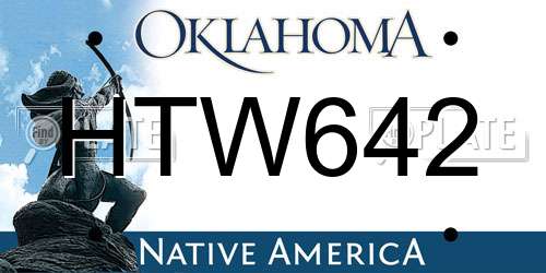 HTW642 Oklahoma License Plate
