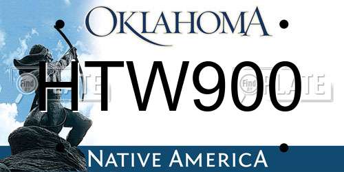 HTW900 Oklahoma License Plate