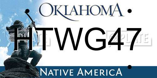 HTWG47 Oklahoma License Plate