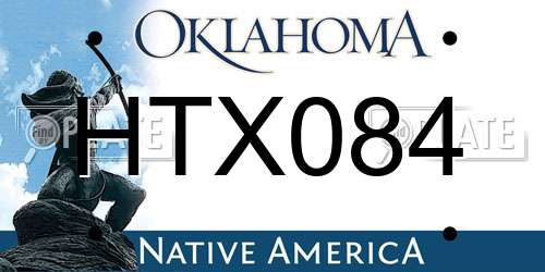 HTX084 Oklahoma License Plate