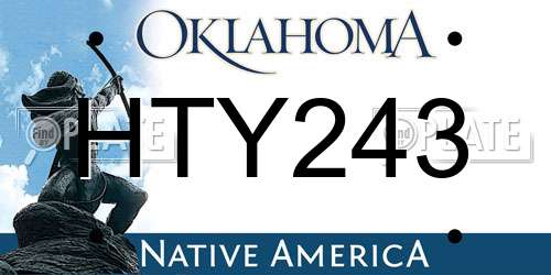 HTY243 Oklahoma License Plate